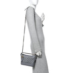 Aged Calfskin Chevron Quilted Small Gabrielle Hobo Grey
