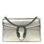 Metallic Calfskin Super Mini Dionysus Shoulder Bag Silver