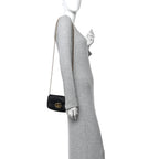 Calfskin Matelasse Super Mini GG Marmont Shoulder Bag Black