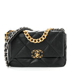 Lambskin Quilted Medium Chanel 19 Flap Black