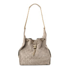 Suede Quilted Medium Chanel 25 Handbag Grey