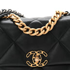 Lambskin Quilted Medium Chanel 19 Flap Black