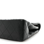 Lambskin Quilted Medium Double Flap Bag Black