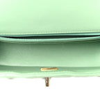 Lambskin Quilted Mini Rectangular Flap Green