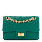 Aged Calfskin Quilted 2.55 Reissue Mini Flap Green