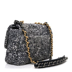 Tweed Quilted Medium Chanel 19 Flap Grey