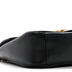 Calfskin Matelasse Small GG Marmont Shoulder Bag Black