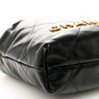 Shiny Calfskin Quilted Mini Chanel 22 Black