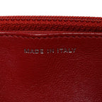 Lambskin Quilted Wallet On Chain WOC Red