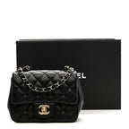 Lambskin Quilted Mini Square Flap Black