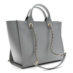 Caviar Studded Medium Deauville Tote Grey