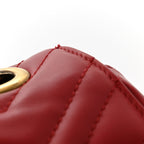 Calfskin Matelasse Mini GG Marmont Shoulder Bag Hibiscus Red