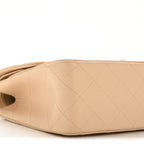 Caviar Quilted Jumbo Double Flap Beige Clair