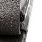 Caviar Quilted Jumbo Double Flap Grey