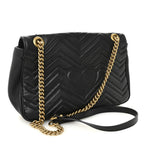 Calfskin Matelasse Medium GG Marmont Shoulder Bag Black