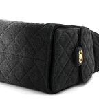 Washed Denim Quilted Small Chanel 25 Handbag Black