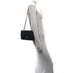 Lambskin Quilted Medium Double Flap Black