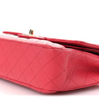 Caviar Quilted Medium Double Flap Dark Pink