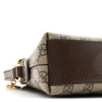 GG Supreme Monogram Textured Dollar Calfskin Web Small Ophidia Dome Shoulder Bag Beige Ebony New Acero