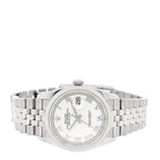 Stainless Steel 18K White Gold 36mm Oyster Perpetual Datejust Watch White Roman 126234