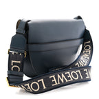 Calfskin Jacquard Small Gate Dual Bag Onyx Blue
