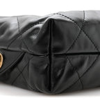 Shiny Calfskin Quilted Chanel 22 Backpack Black