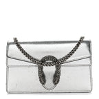Metallic Calfskin Super Mini Dionysus Shoulder Bag Silver
