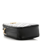 Calfskin Matelasse Mini GG Marmont Crossbody Bag Black