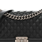 Caviar Quilted Medium Boy Flap Black