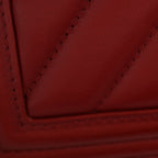 Lambskin Chevron Quilted Medium Boy Flap Red