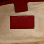 Soft GG Supreme Monogram Web Bosco Patch Small Crossbody Tote Beige Malva Hibiscus Red