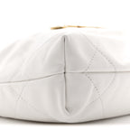 Shiny Calfskin Quilted Mini Chanel 22 White