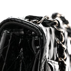 Patent Calfskin Quilted Mini Square Flap Black