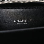 Metallic Caviar Quilted Small CC Filigree Vanity Case Dark Silver