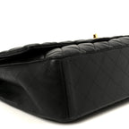 Lambskin Quilted Maxi Double Flap Black
