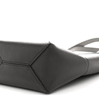 Shiny Calfskin Mini Puzzle Fold Tote Pearl Grey Dark Grey