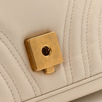 Calfskin Matelasse Small GG Marmont Shoulder Bag White