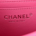 Lambskin Quilted Mini Rectangular Flap Neon Pink