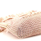 Crystal Embellished Metallic Lambskin Mini Chanel 22 Light Pink
