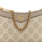 GG Supreme Monogram Textured Dollar Calfskin Web Mini Ophidia GG Handbag Beige Mystic White Oatmeal