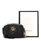 Calfskin Matelasse Mini GG Marmont Chain Shoulder Bag Black