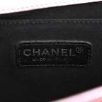 Metallic Patent Calfskin Quilted Medium Boy Flap Light Pink