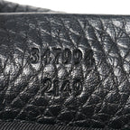 Pebbled Calfskin Small Soho Disco Bag Black