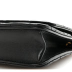 Lambskin Quilted Pearl Crown Wallet On Chain WOC Black