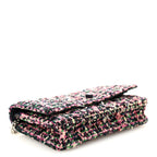Tweed Quilted Reissue Wallet On Chain WOC Pink Multicolor