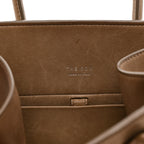 Polished Saddle Calfskin Soft Margaux 10 Bag Mouse Grey
