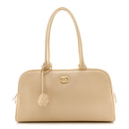 Calfskin Large Bowling Bag Beige