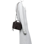 Iridescent Caviar Quilted Medium CC Filigree Vanity Case Burgundy
