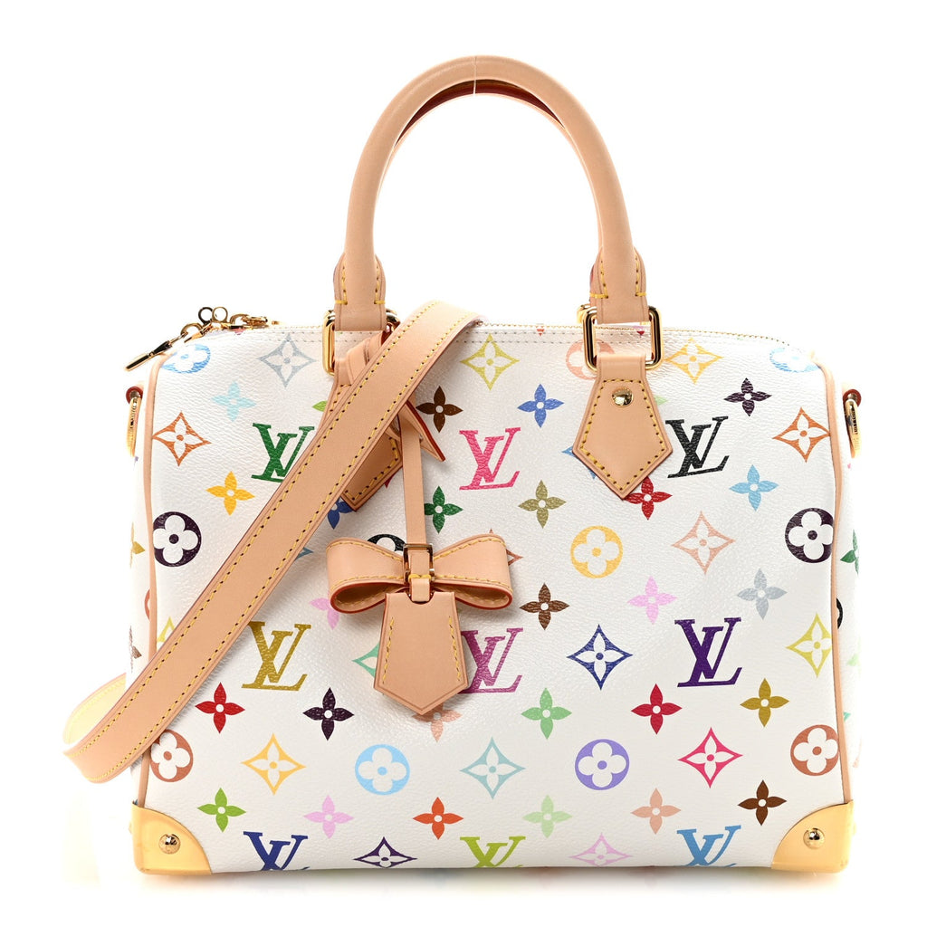 LV X TM Monogram Multicolor Speedy Bandouliere 25 White