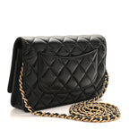 Aged Calfskin Lucky Charms 2.55 Reissue Wallet on Chain WOC Black